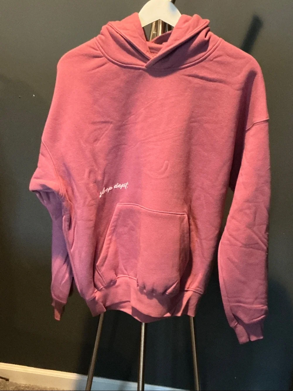 Rose Pink Hooded Pullover Sweatshirt - Picture 4 of 7
